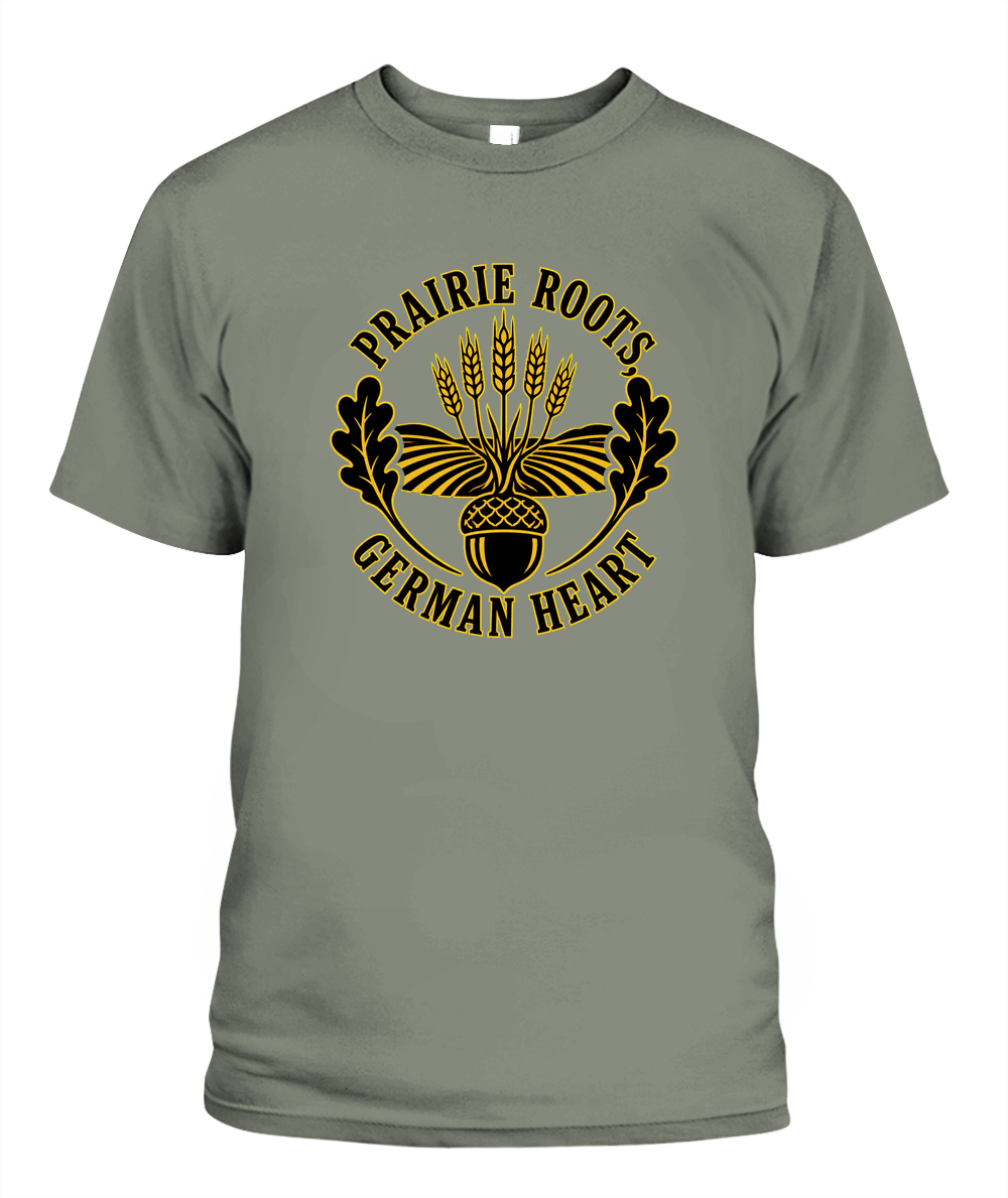 Prairie Roots, German Heart — T-Shirt in Moss