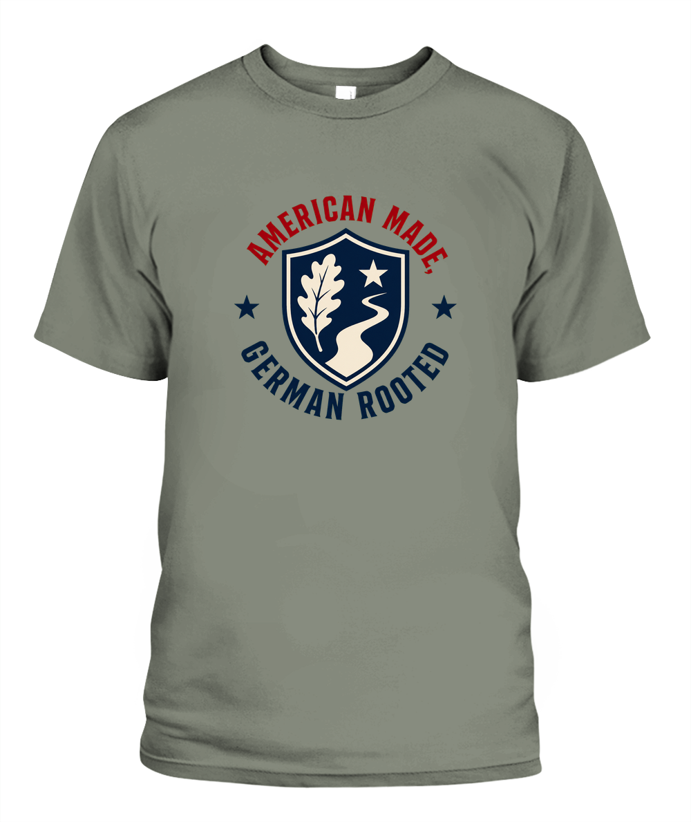 American Made, German Rooted — T-Shirt in Moss