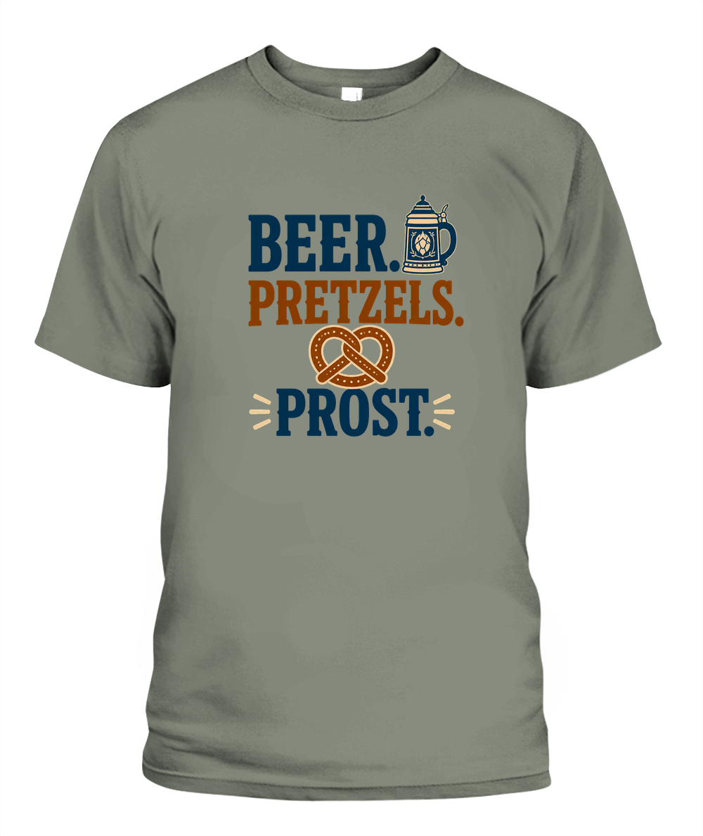 Beer. Pretzels. Prost. — T-Shirt in Moss
