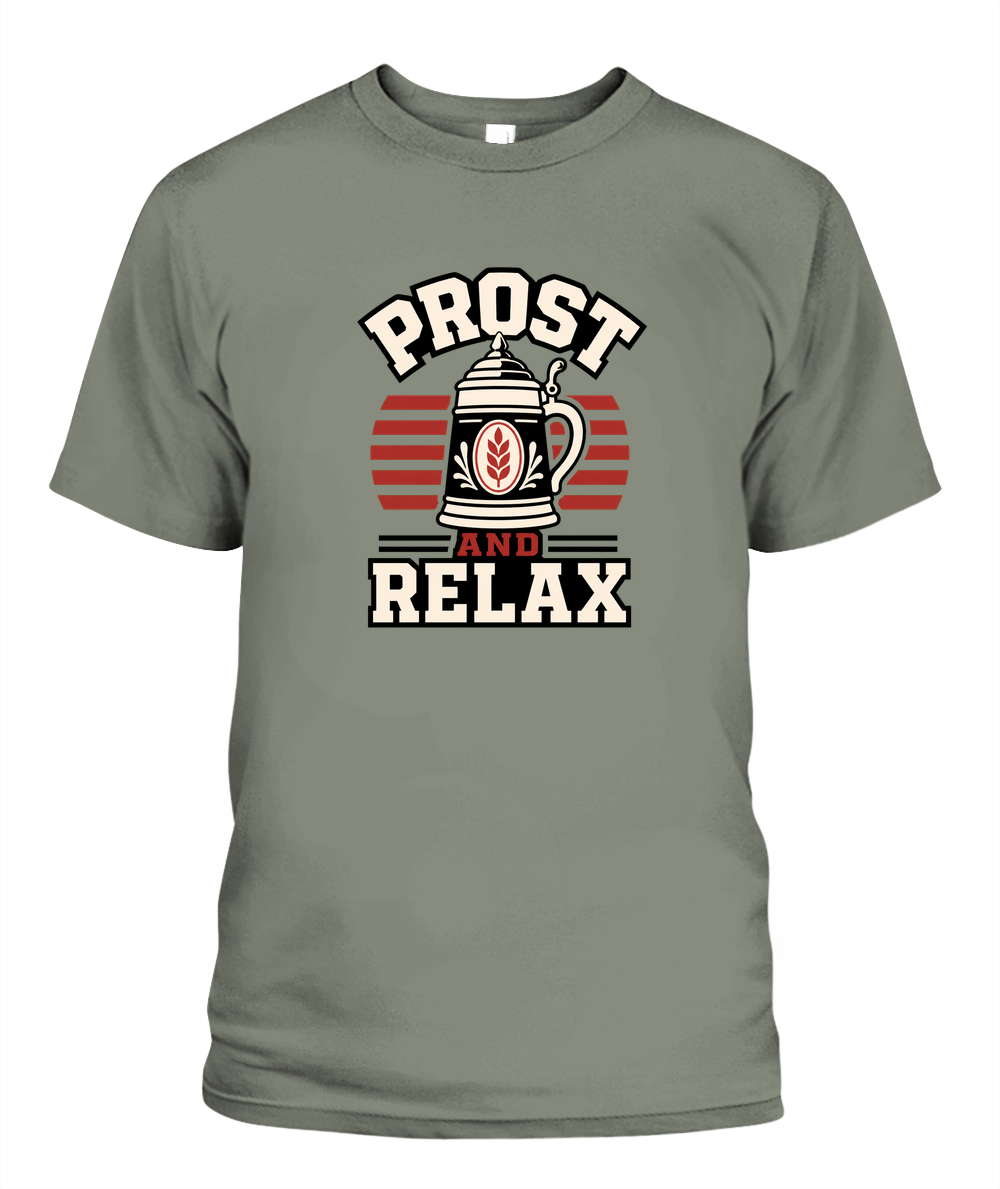 Prost And Relax — T-Shirt in Moss