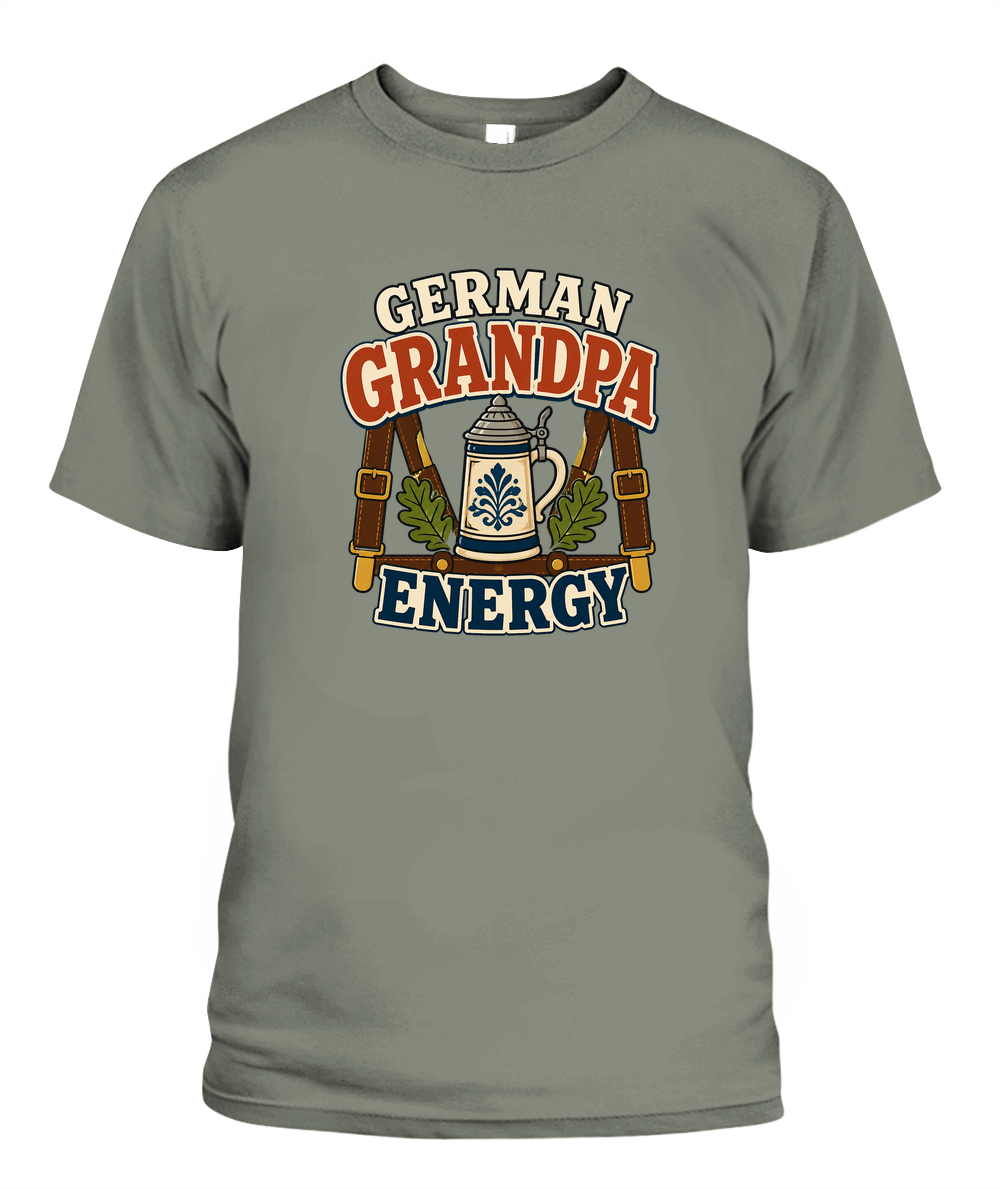 German Grandpa Energy — T-Shirt in Moss