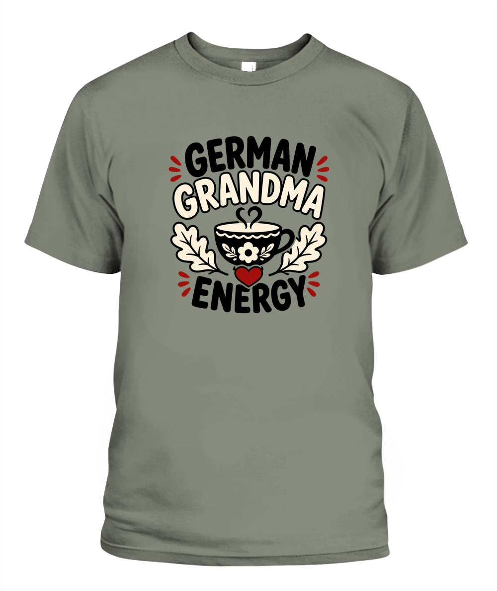 German Grandma Energy — T-Shirt in Moss