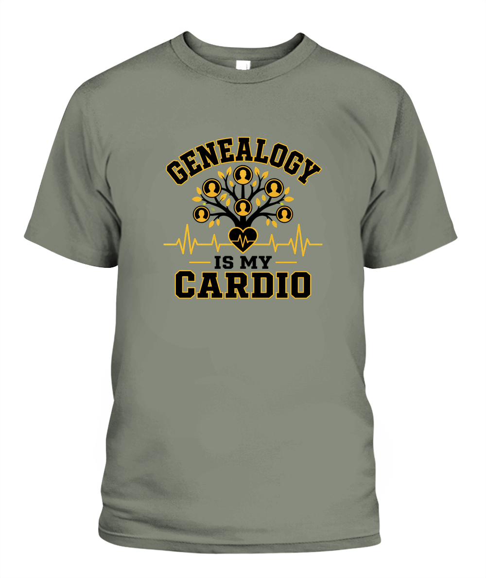 Genealogy Is My Cardio — T-Shirt in Moss