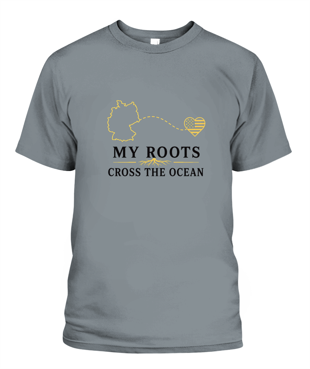 My Roots Cross The Ocean — T-Shirt in Granite