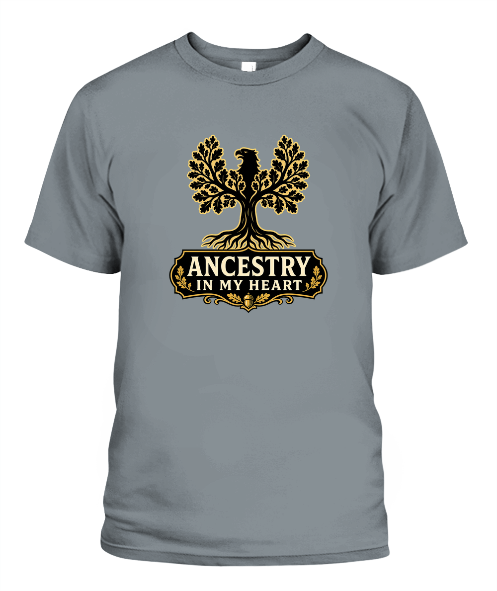 Ancestry In My Heart — T-Shirt in Granite