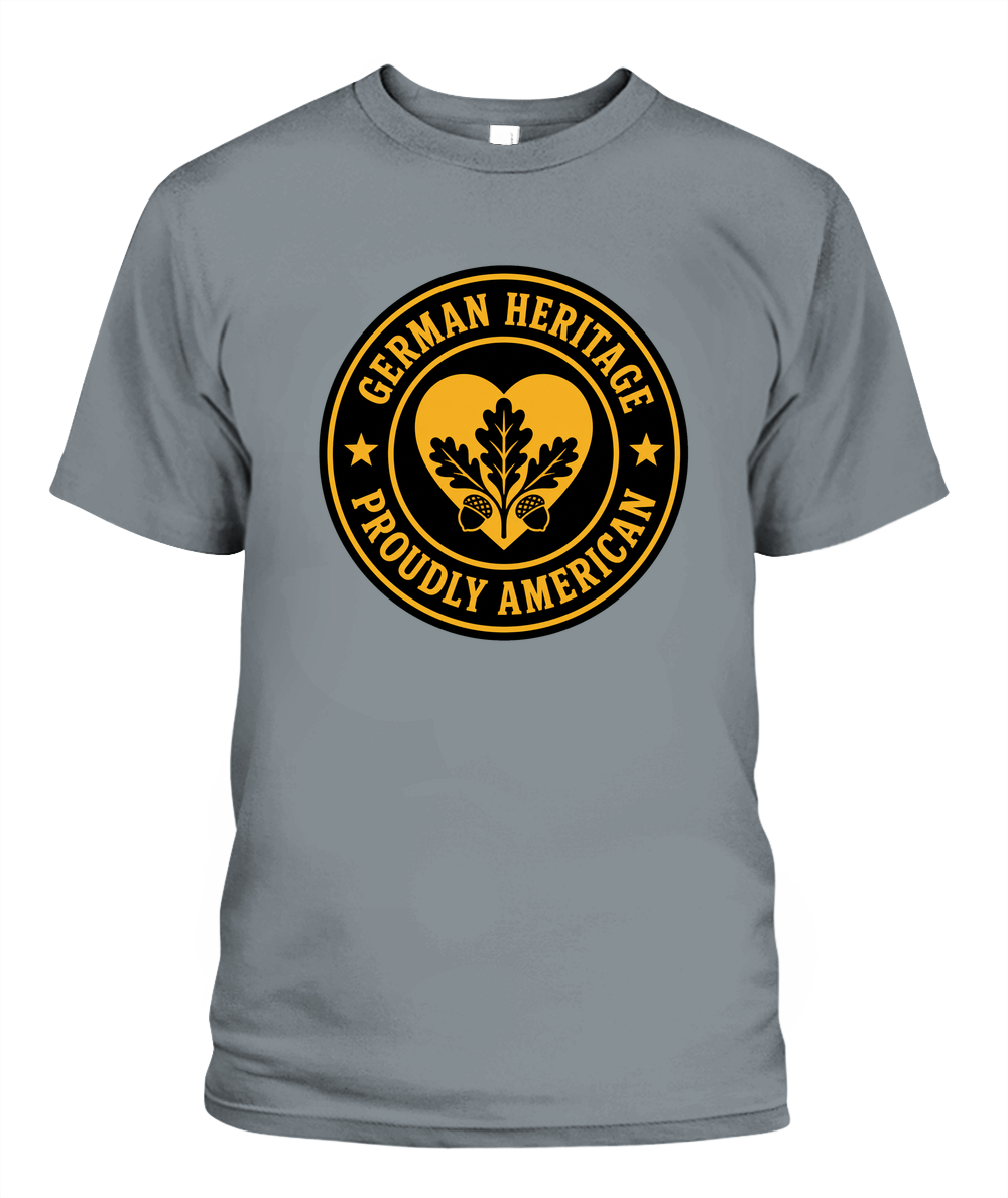 German Heritage, Proudly American — T-Shirt in Granite