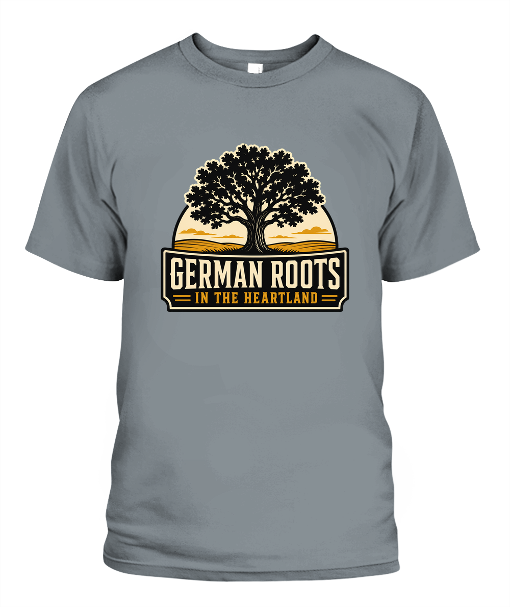 German Roots In The Heartland — T-Shirt in Granite