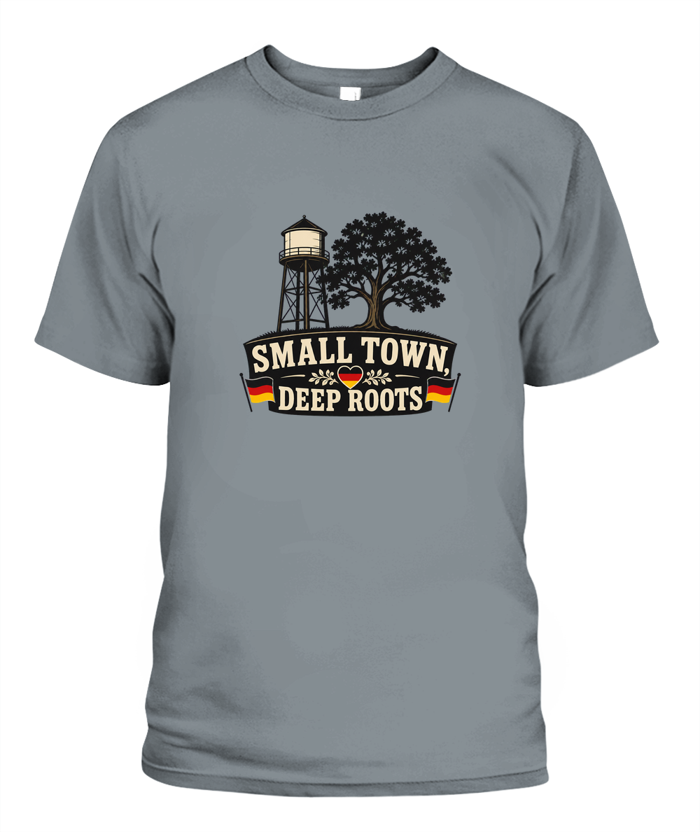Small Town, Deep Roots — T-Shirt in Granite
