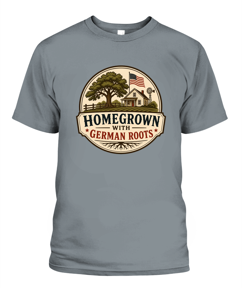 Homegrown With German Roots — T-Shirt in Granite