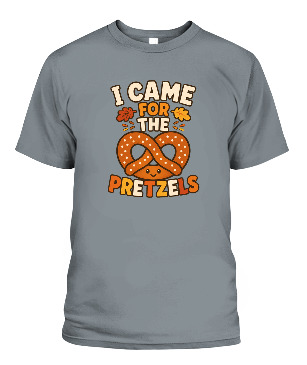 I Came For The Pretzels — T-Shirt in Granite
