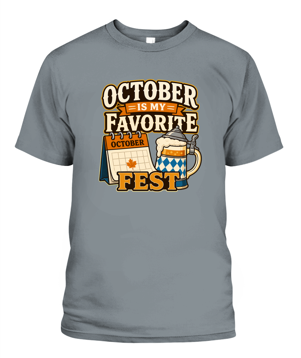 October Is My Favorite Fest — T-Shirt in Granite