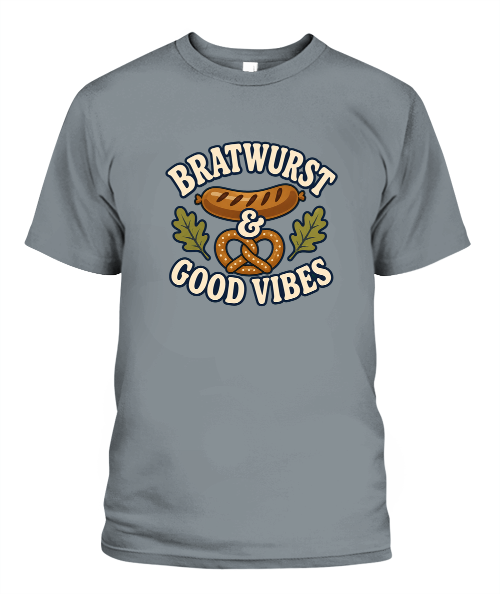 Bratwurst & Good Vibes — T-Shirt in Granite