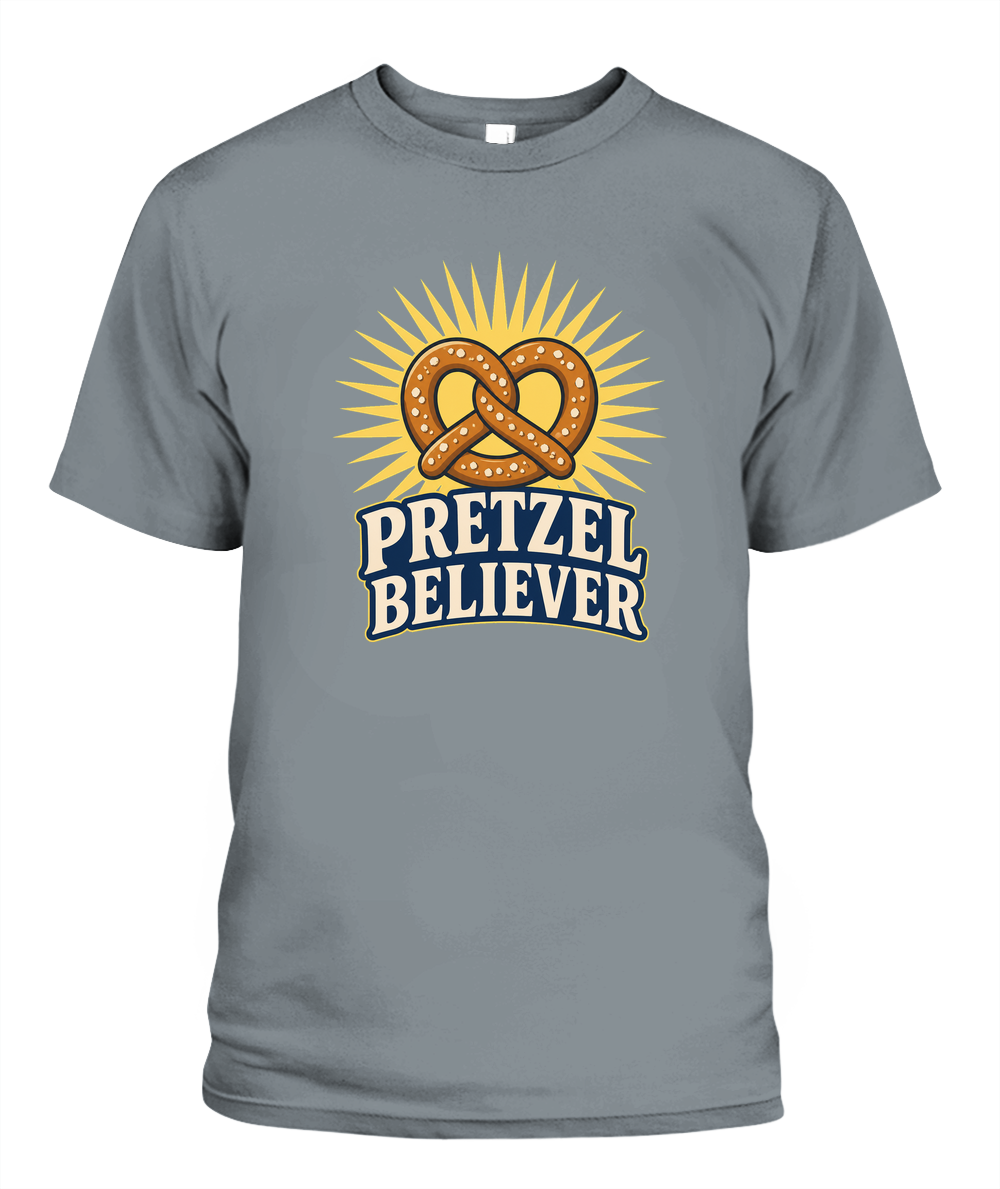 Pretzel Believer — T-Shirt in Granite