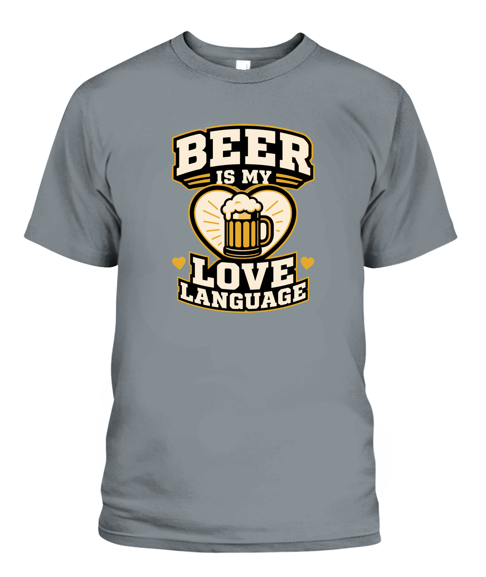 Beer Is My Love Language — T-Shirt in Granite