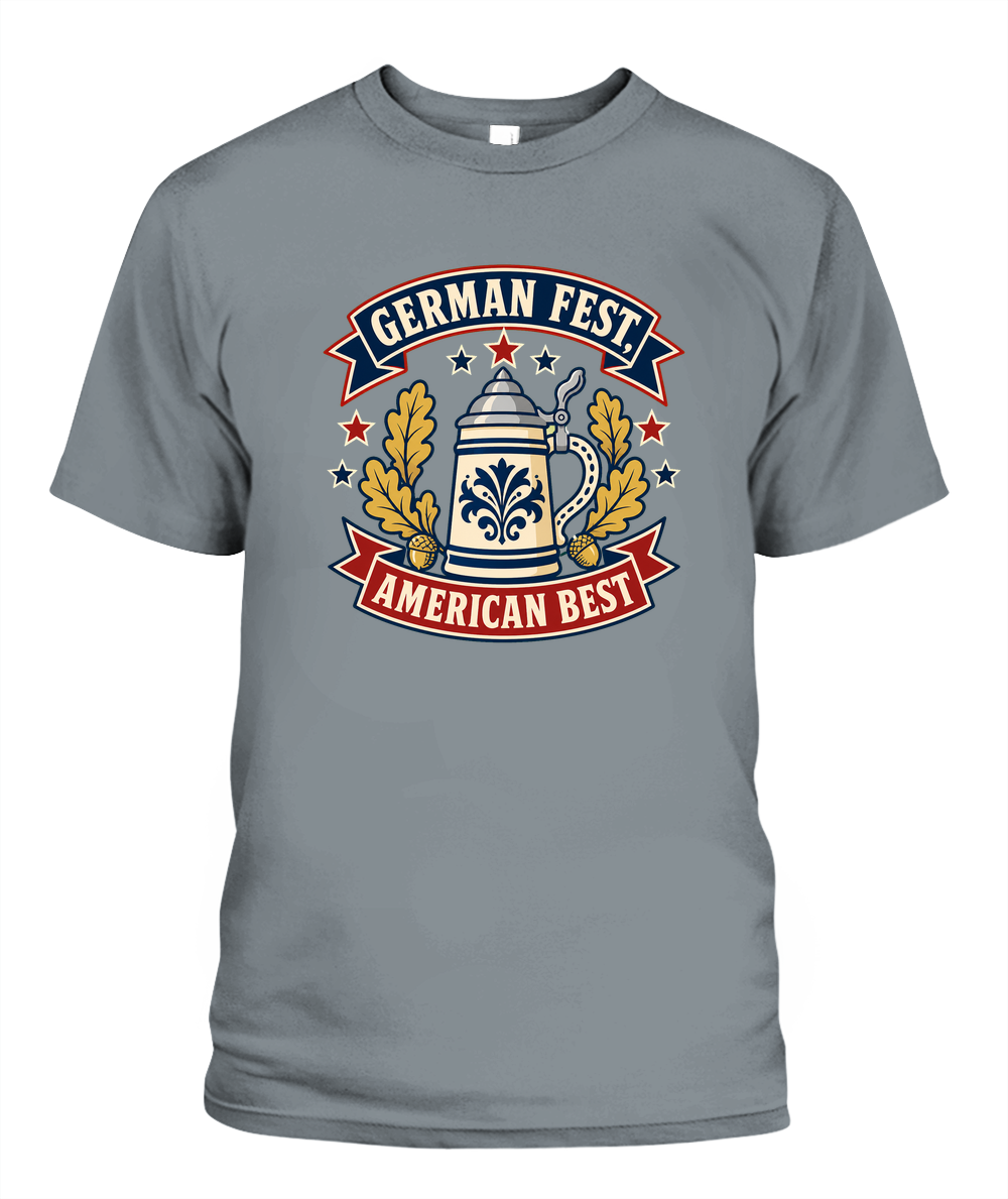 German Fest, American Best — T-Shirt in Granite