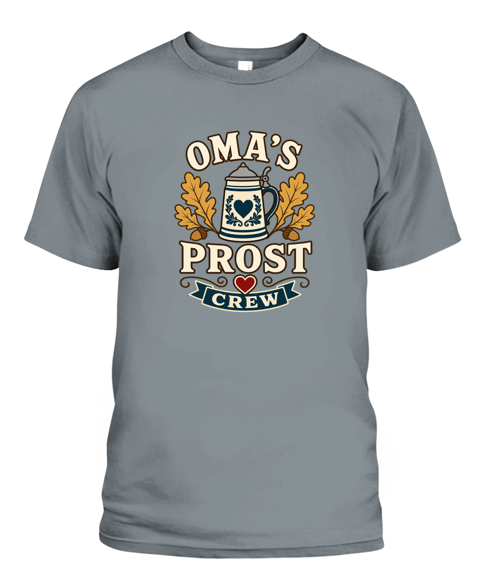 Oma's Prost Crew — T-Shirt in Granite
