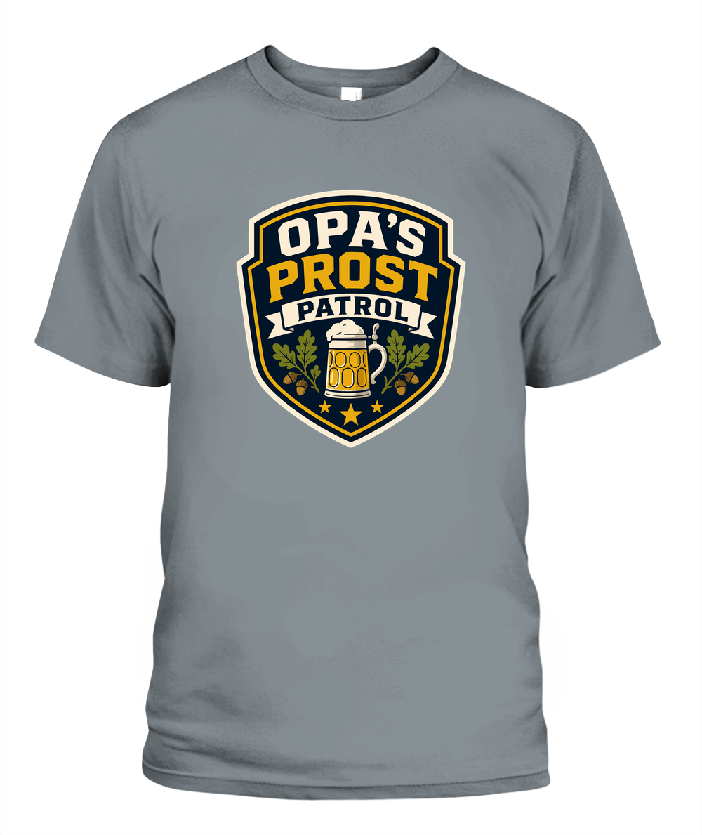 Opa's Prost Patrol — T-Shirt in Granite
