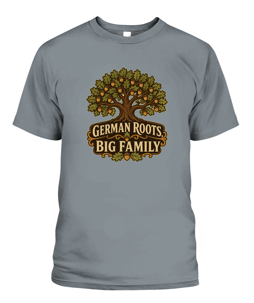German Roots, Big Family — T-Shirt in Granite
