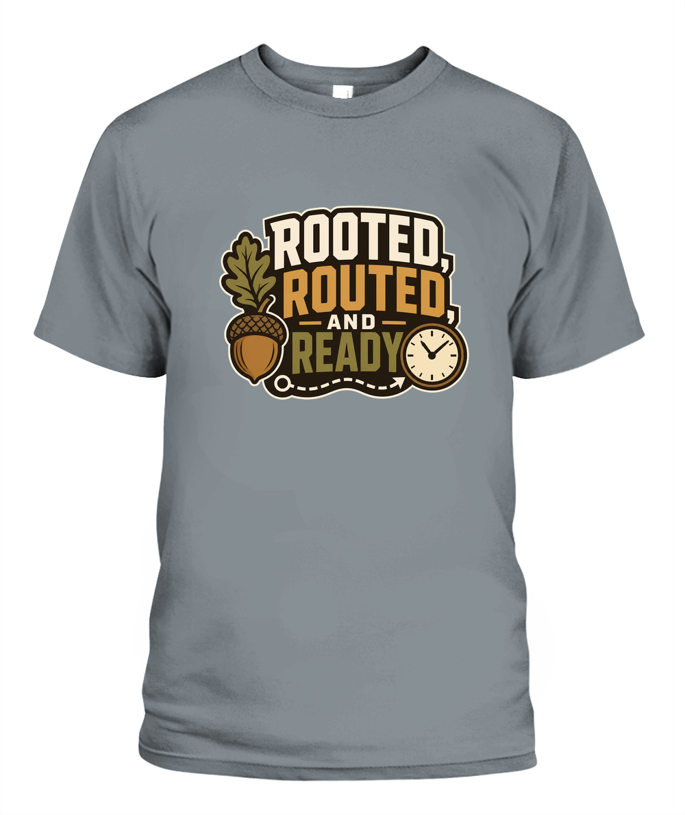 Rooted, Routed, And Ready — T-Shirt in Granite