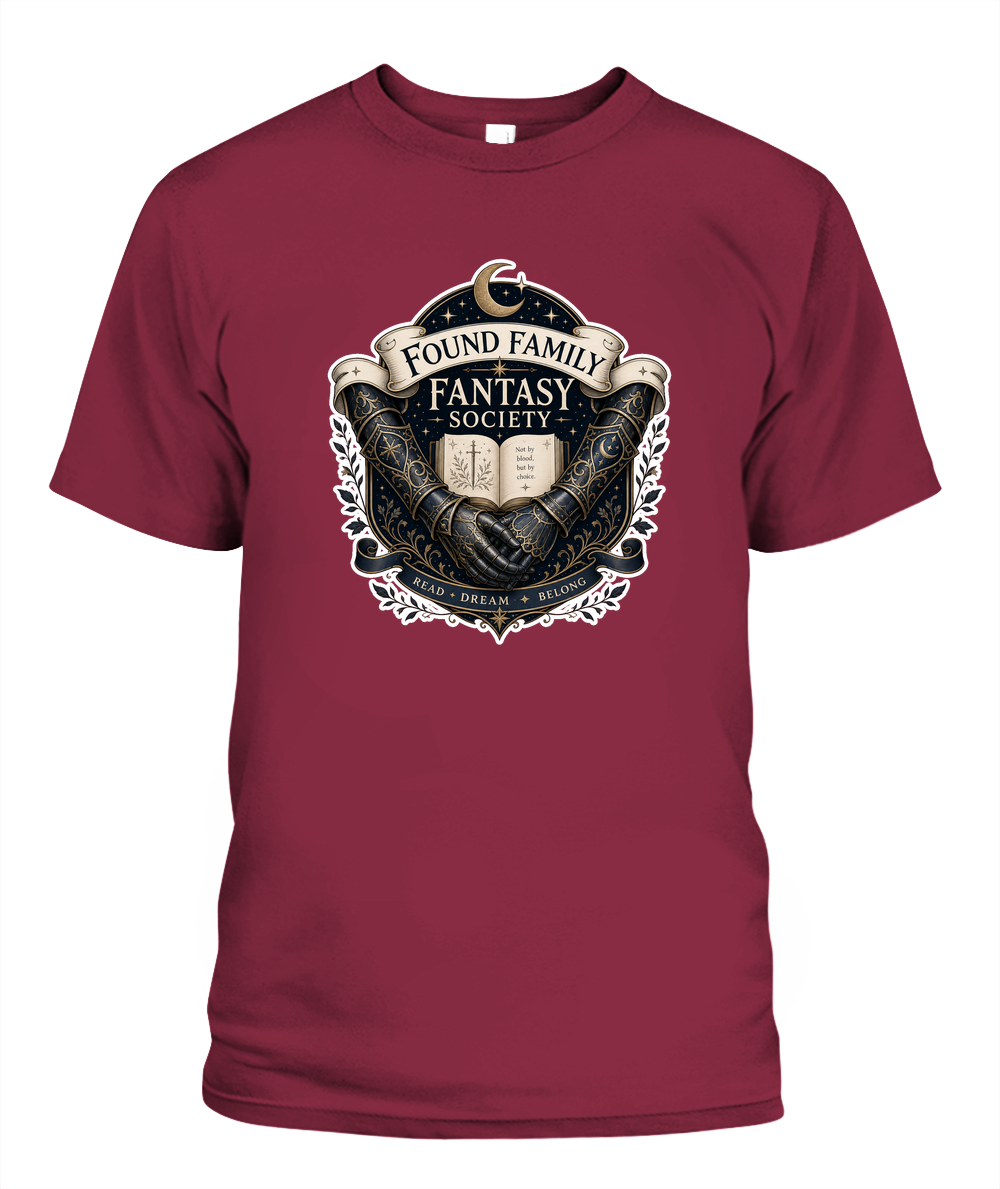 Found Family Fantasy Society Book Lover T-Shirt | Reading Gift