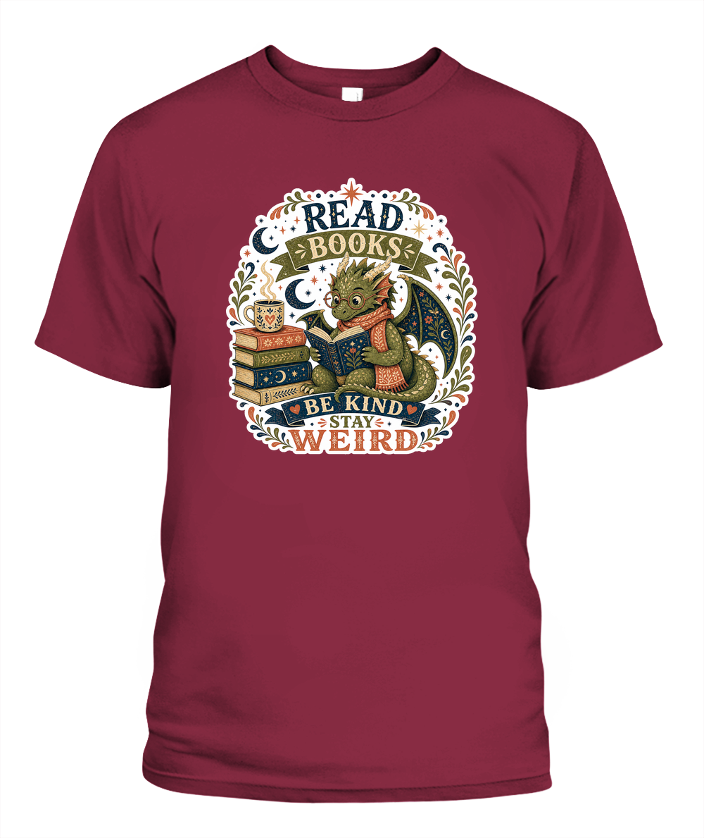 Read Books Be Kind Stay Weird Book Lover T-Shirt | Reading Gift