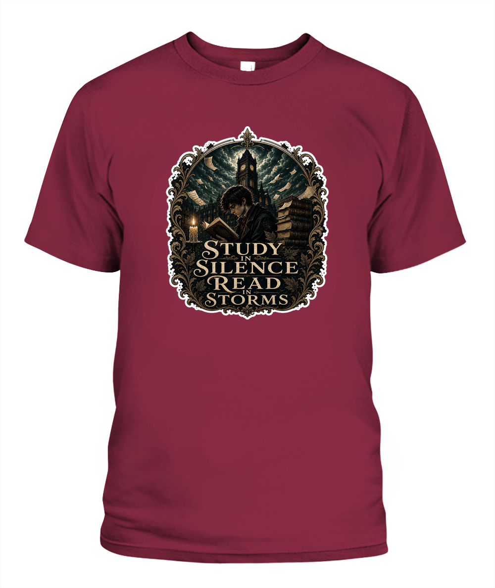 Study in Silence Read in Storms Book Lover T-Shirt | Reading Gift