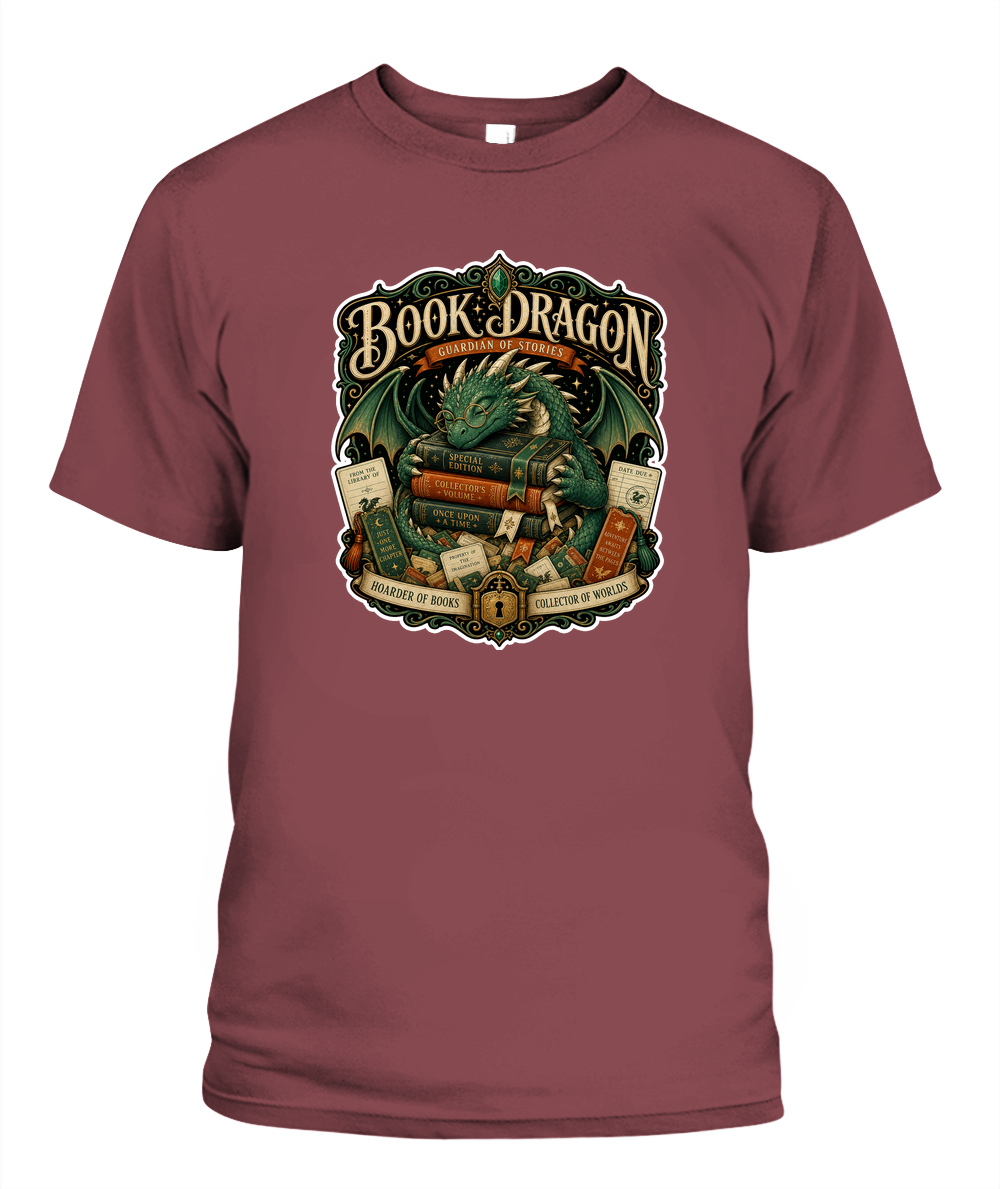 Book Dragon Book Lover T-Shirt | Reading Gift
