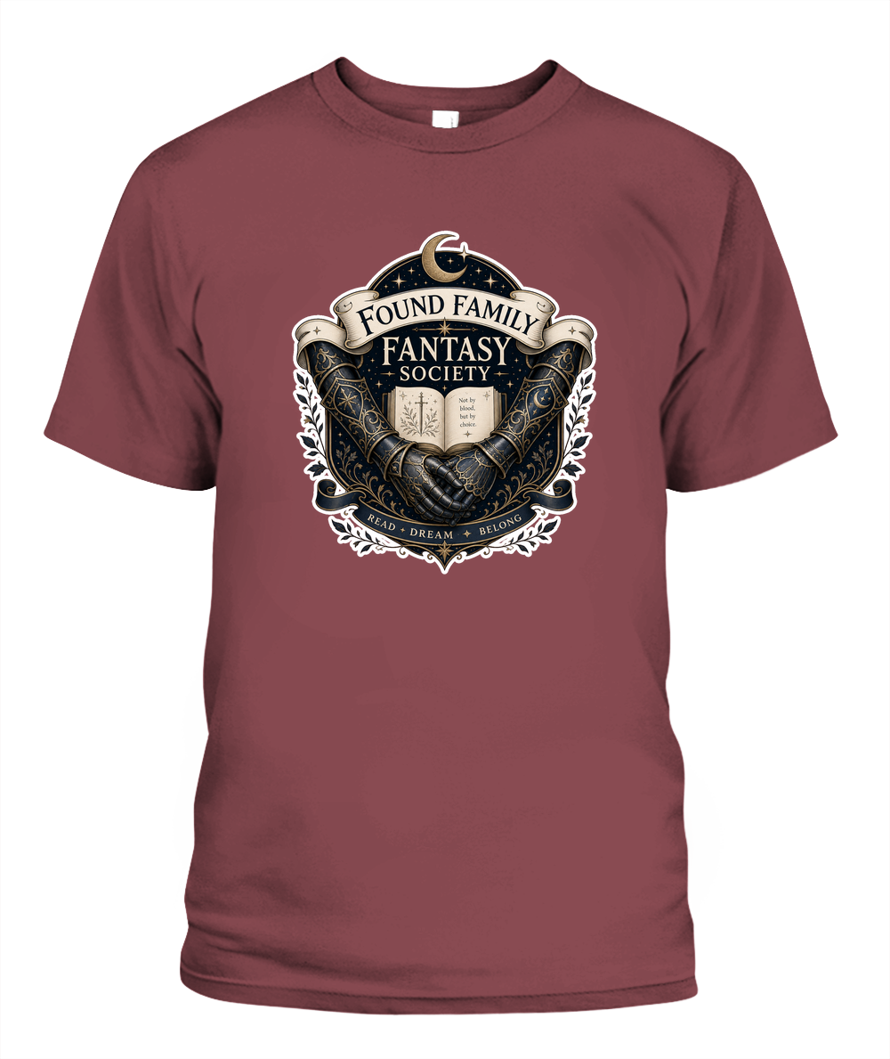 Found Family Fantasy Society Book Lover T-Shirt | Reading Gift