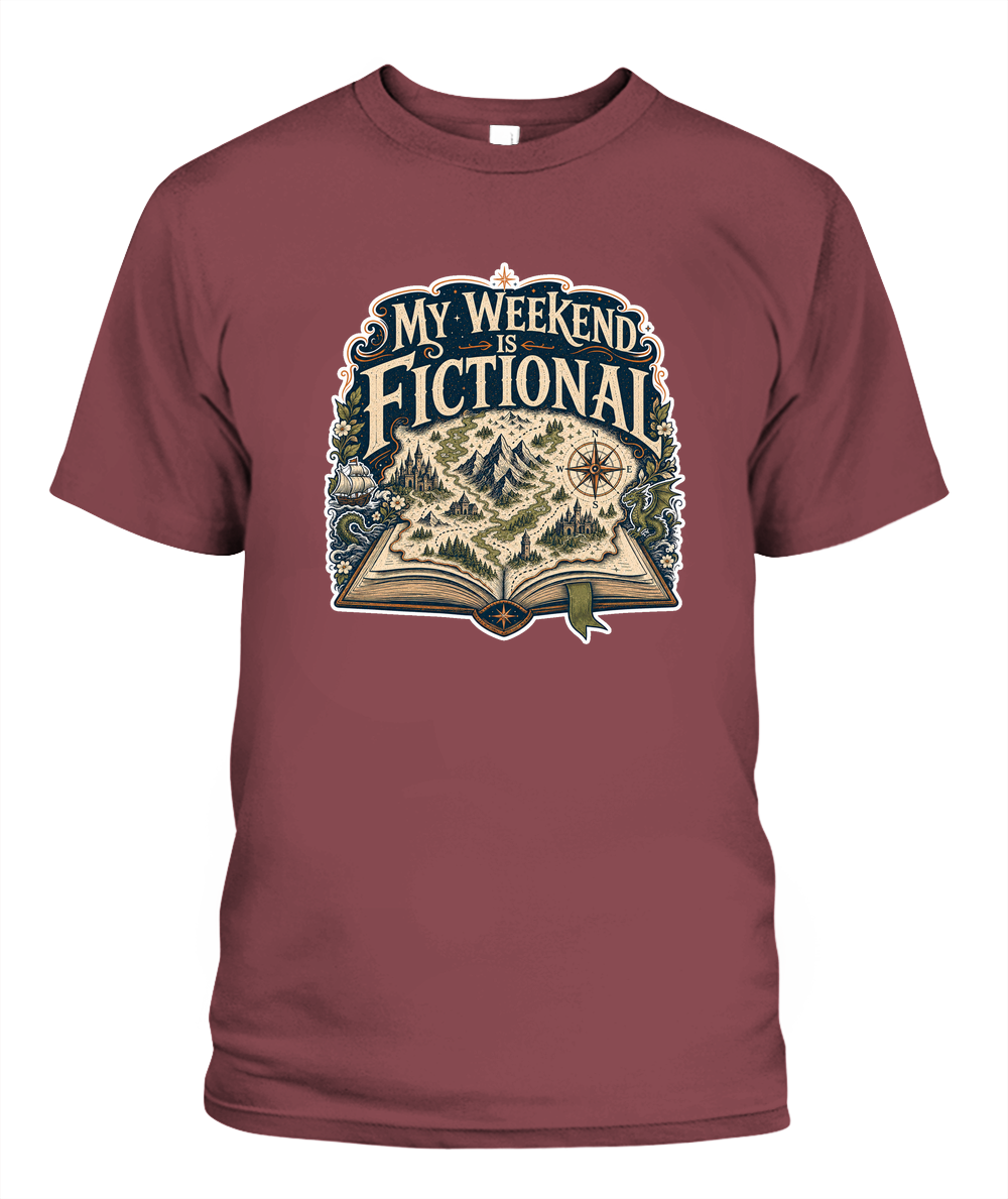 My Weekend is Fictional Book Lover T-Shirt | Reading Gift