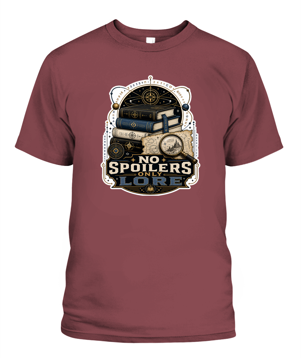 No Spoilers Only Lore Book Lover T-Shirt | Reading Gift