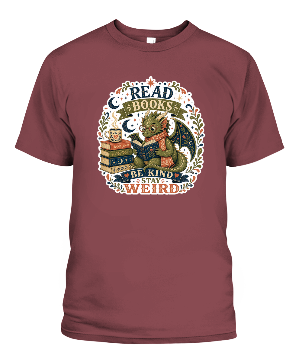 Read Books Be Kind Stay Weird Book Lover T-Shirt | Reading Gift