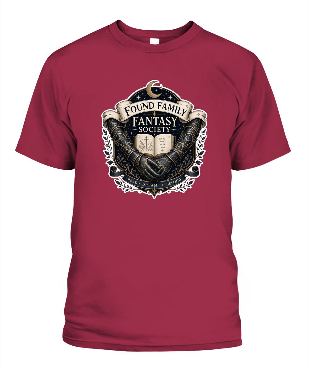 Found Family Fantasy Society Book Lover T-Shirt | Reading Gift