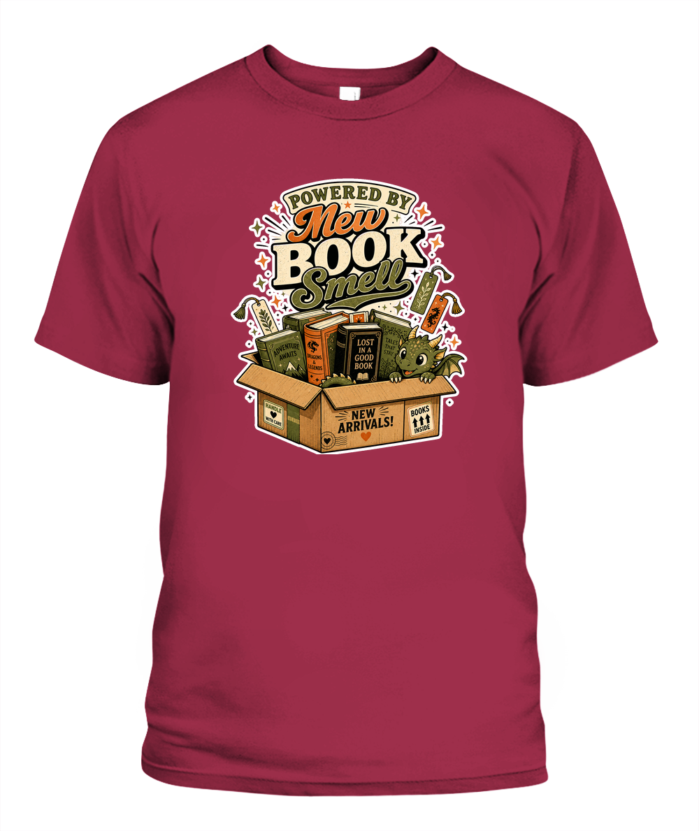 Powered by New Book Smell Book Lover T-Shirt | Reading Gift
