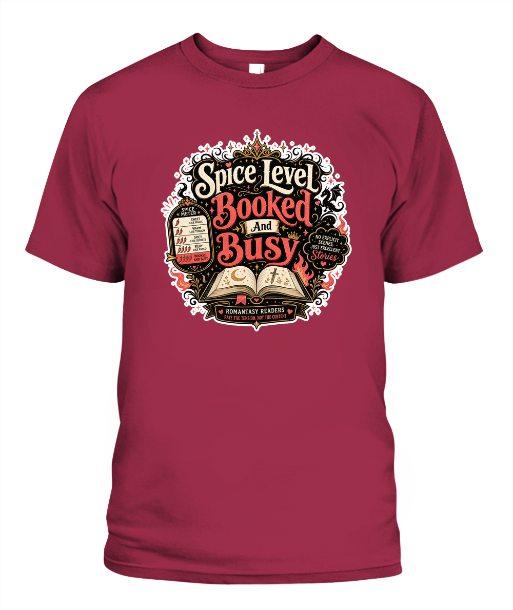 Spice Level Booked and Busy Book Lover T-Shirt | Reading Gift