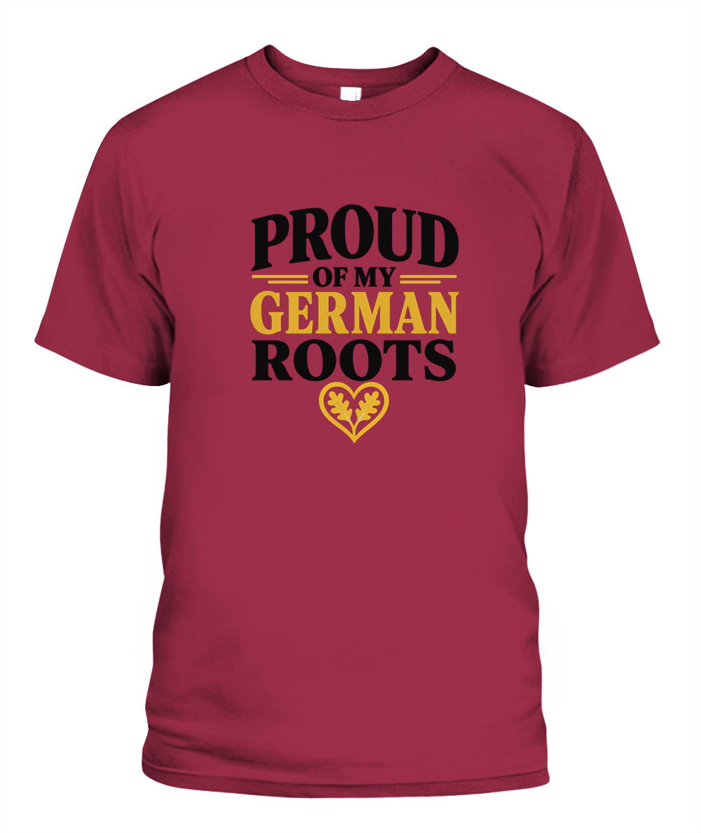 Proud Of My German Roots — T-Shirt in Crimson