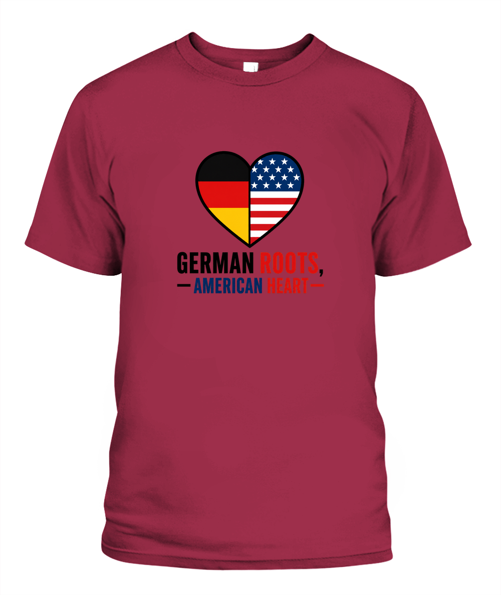 German Roots, American Heart — T-Shirt in Blue Jean