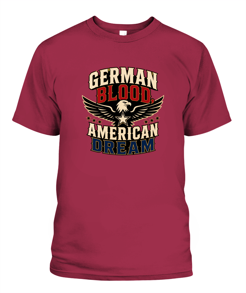 German Blood, American Dream — T-Shirt in Crimson