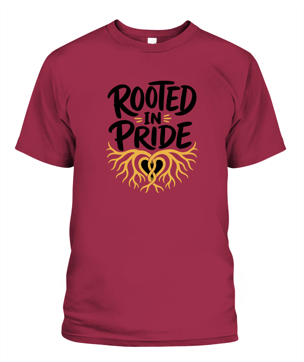 Rooted In Pride — T-Shirt in Crimson
