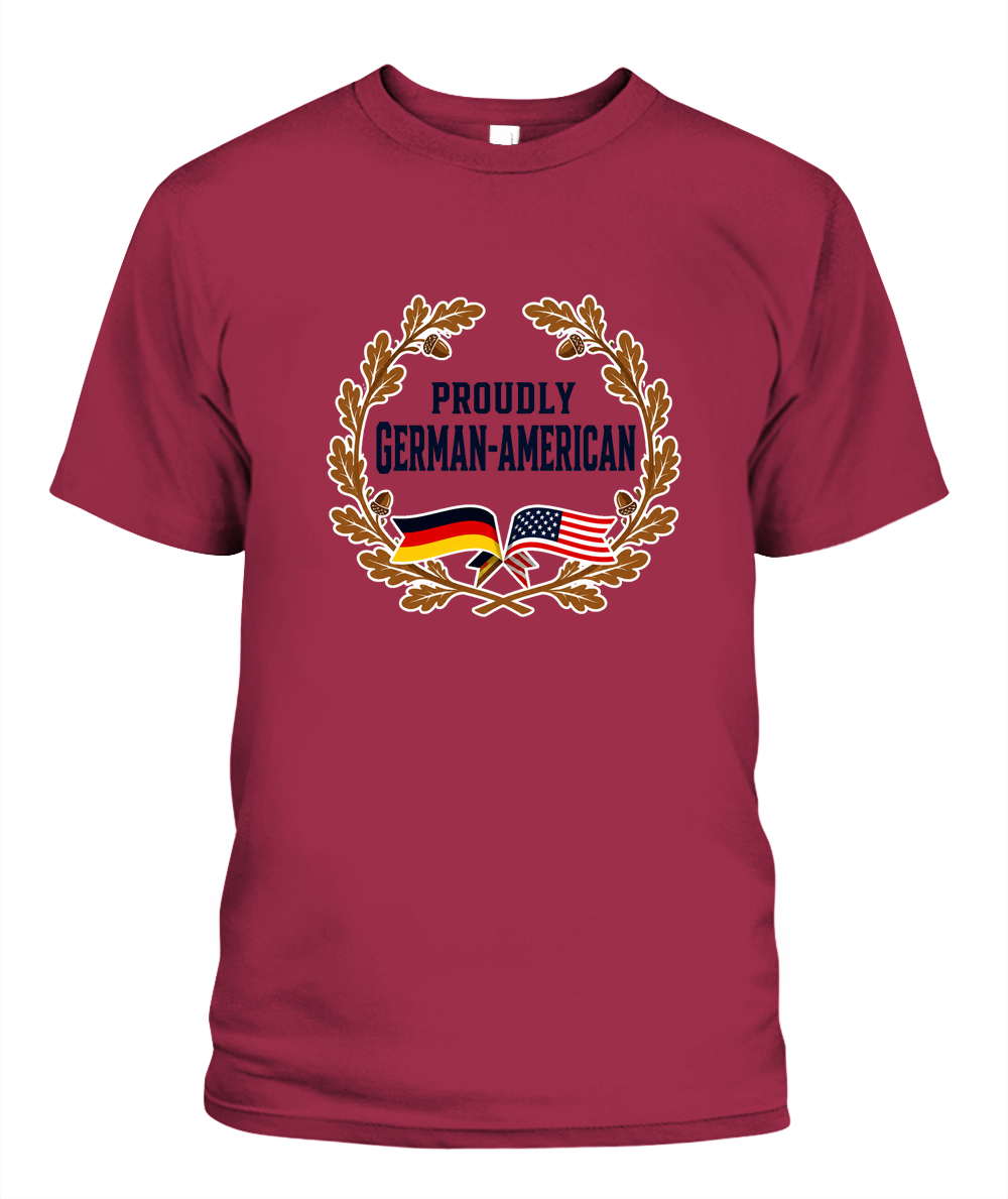 Proudly German-American — T-Shirt in Crimson
