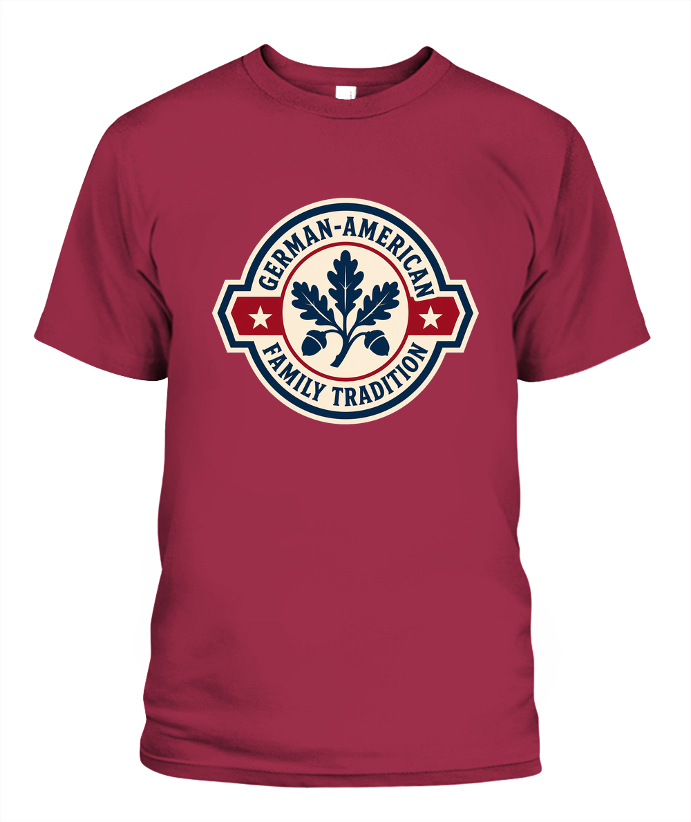 German-American Family Tradition — T-Shirt in Crimson