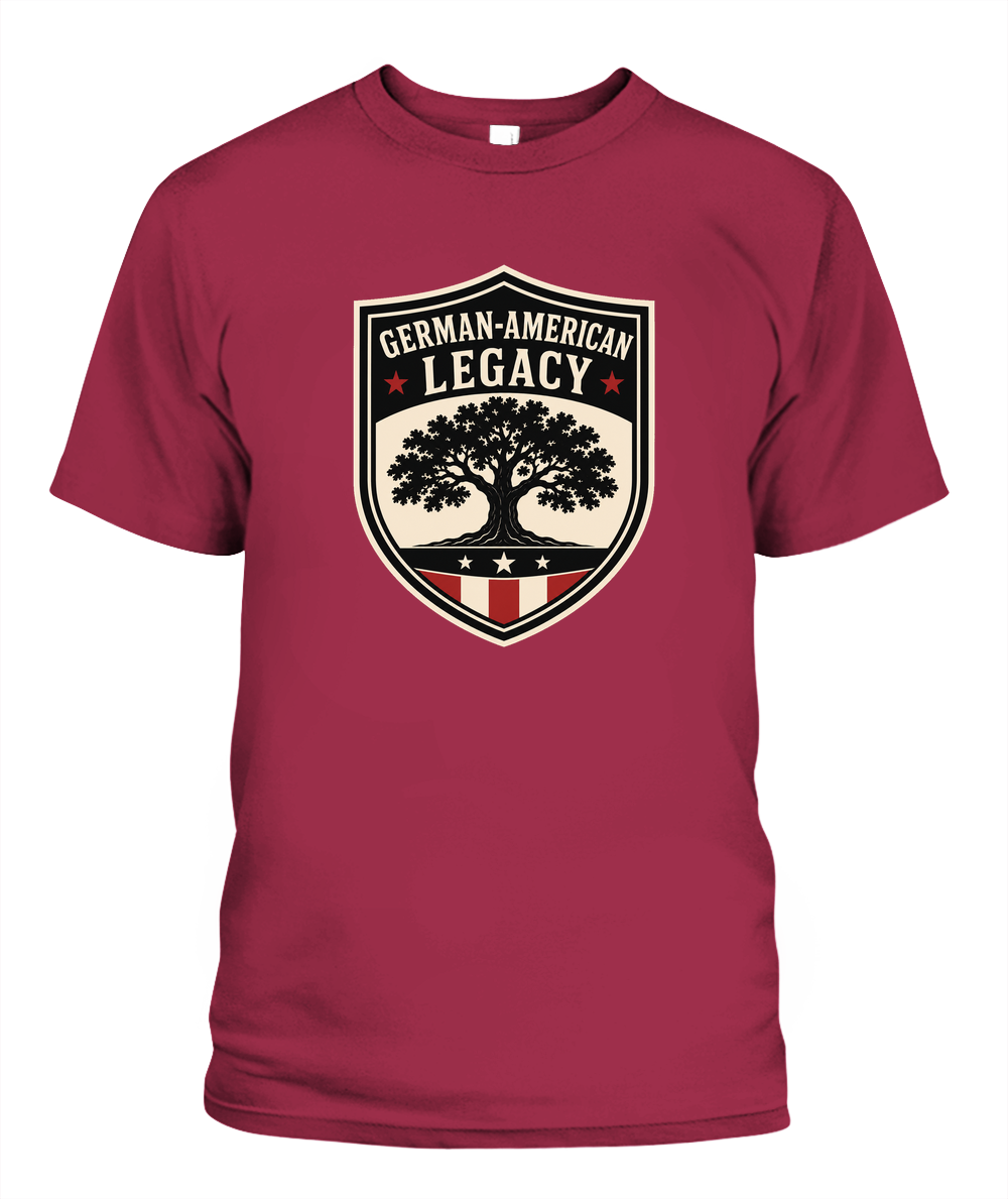 German-American Legacy — T-Shirt in Crimson