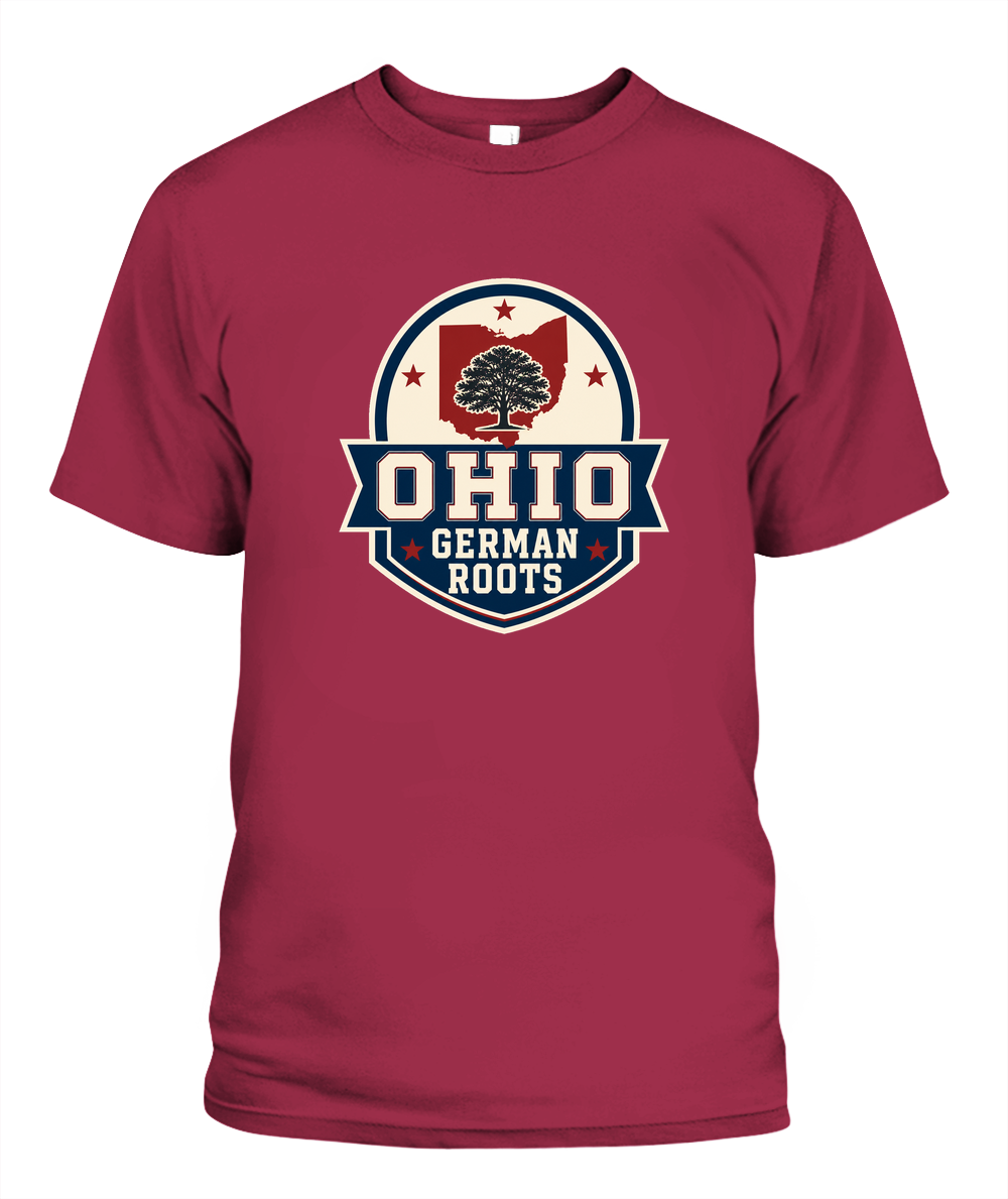 Ohio German Roots — T-Shirt in Crimson