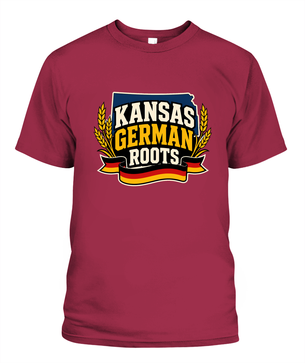 Kansas German Roots — T-Shirt in Crimson
