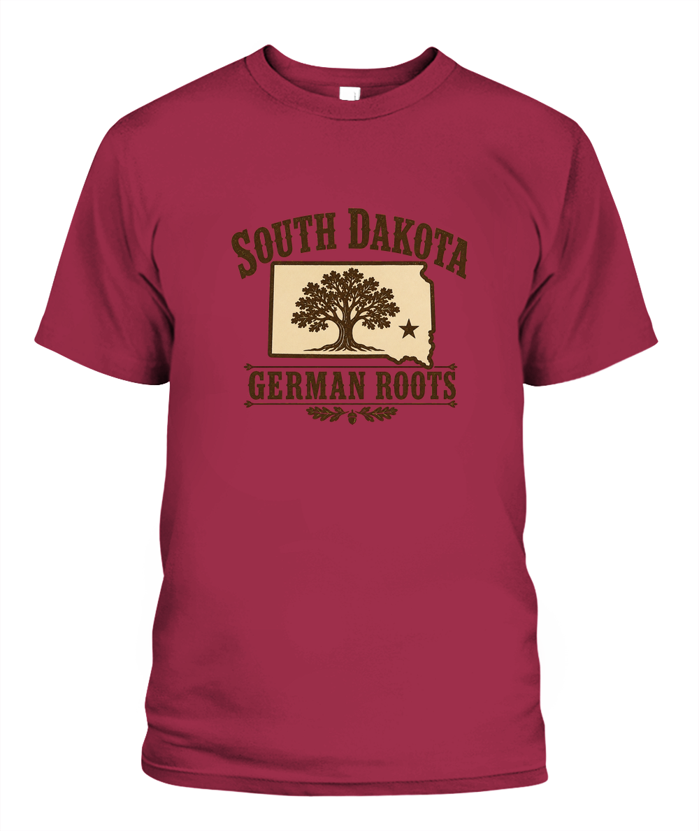 South Dakota German Roots — T-Shirt in Crimson