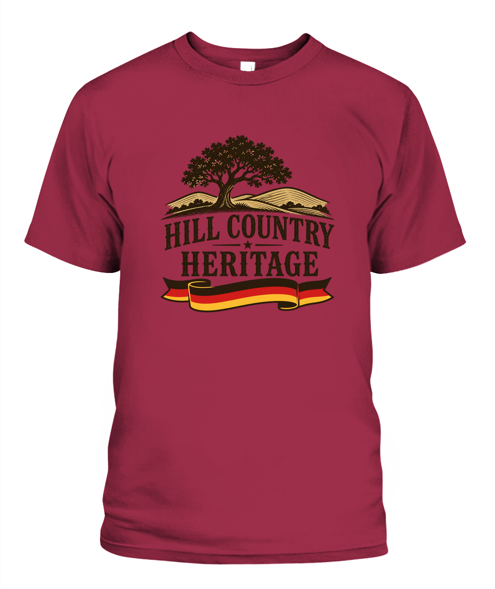 Hill Country Heritage — T-Shirt in Crimson