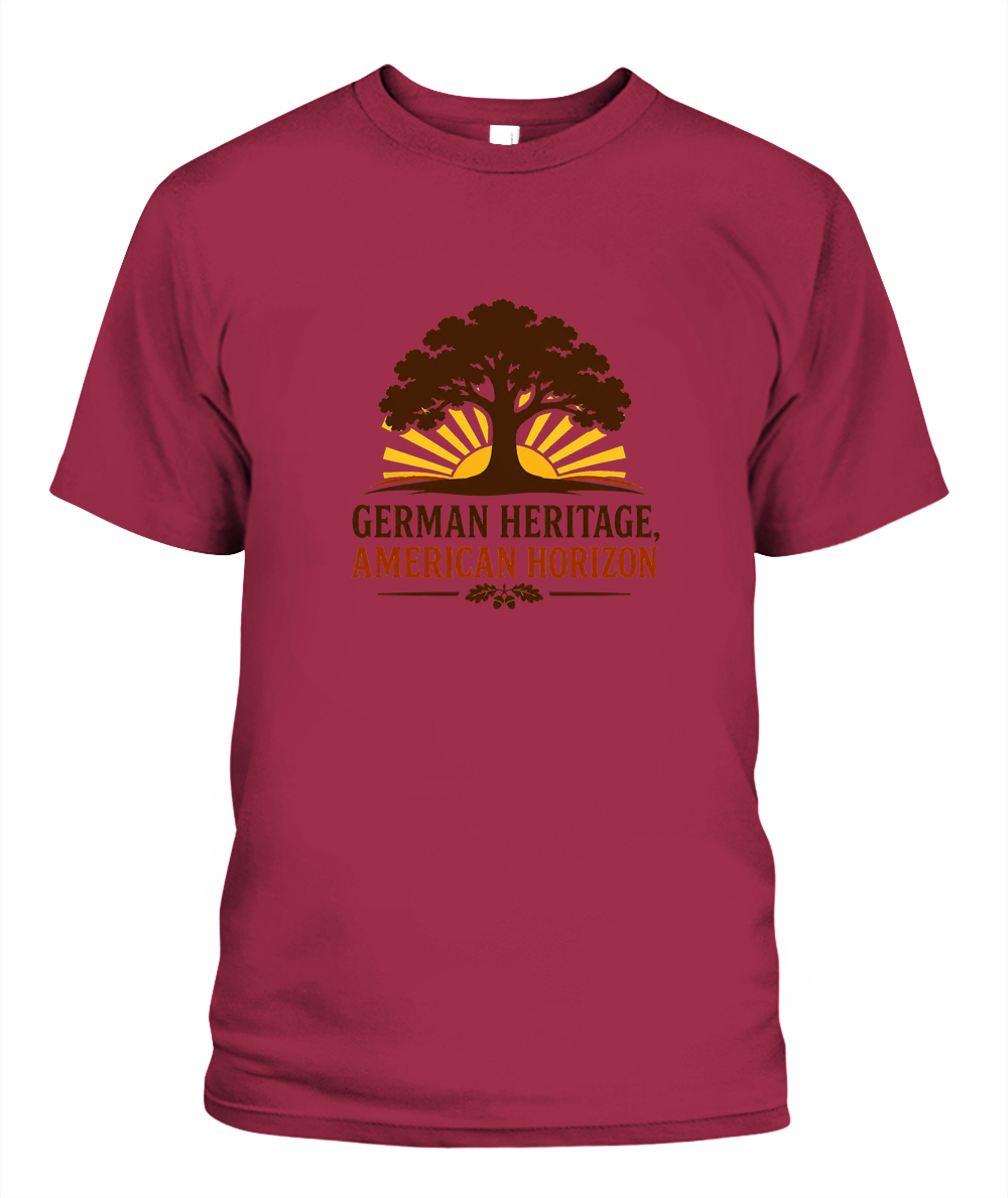 German Heritage, American Horizon — T-Shirt in Crimson