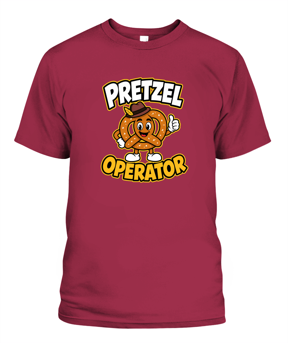 Pretzel Operator — T-Shirt in Crimson