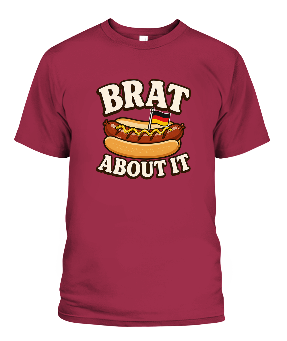 Brat About It — T-Shirt in Crimson