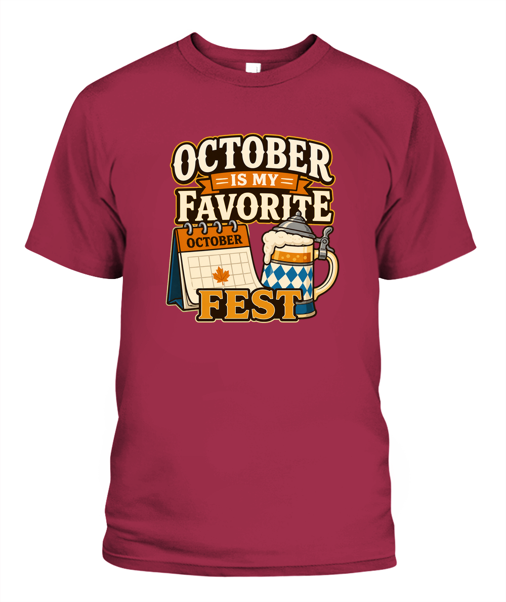 October Is My Favorite Fest — T-Shirt in Crimson