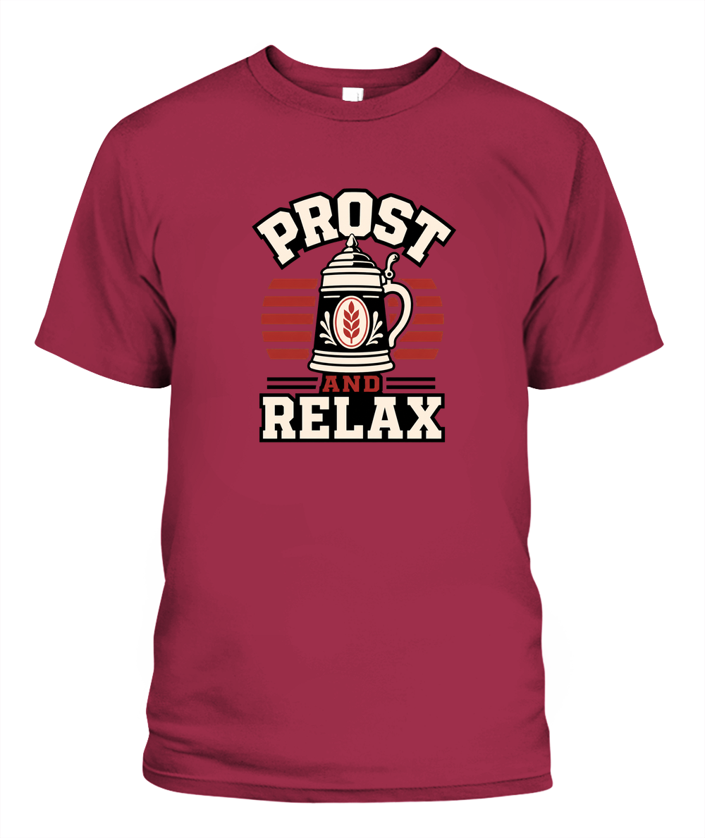 Prost And Relax — T-Shirt in Blue Jean